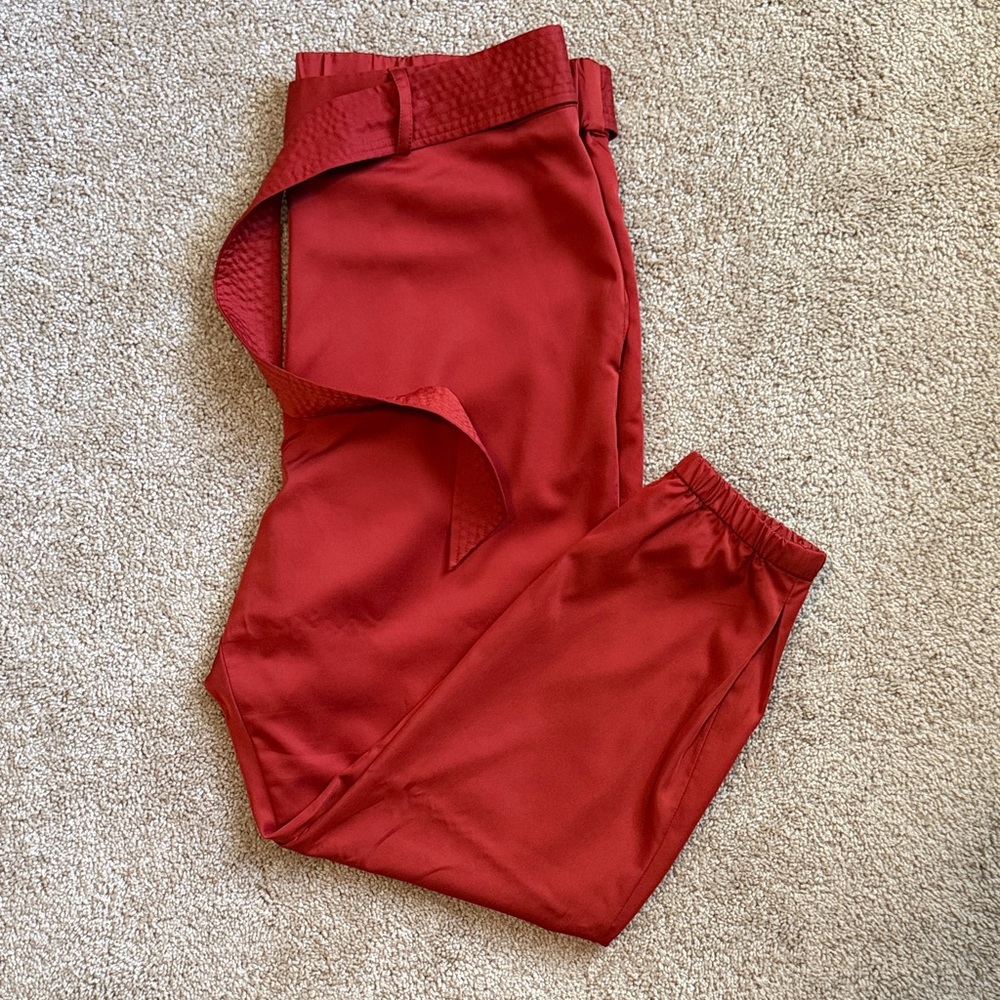 ANTONIO MELANI Burnt Orange Satin Joggers